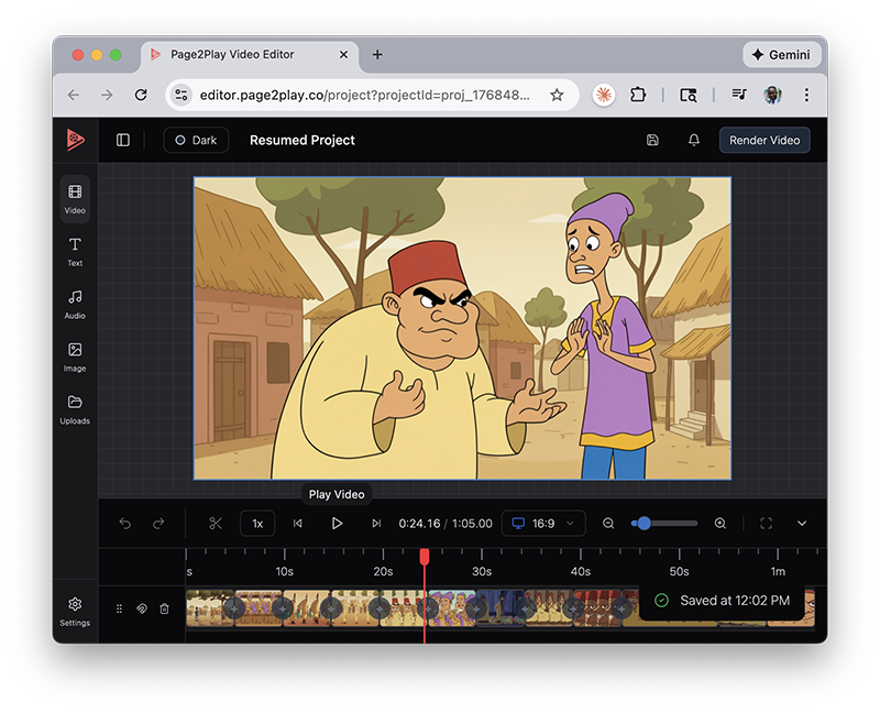 Page2Play Video Editor